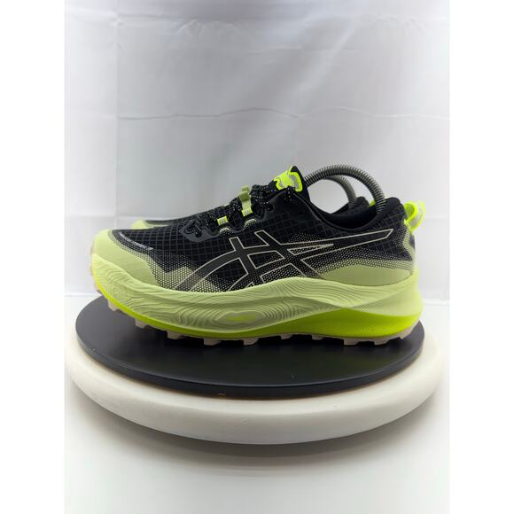 Asics Trabuco Max 3 Womens Size 9.5 Trail Running Shoes Black Green 1012B606 - Picture 1 of 10